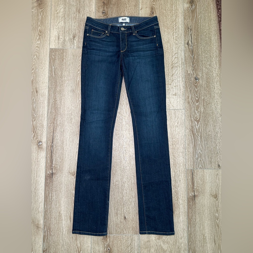 PAIGE Dark Blue Skyline Straight Jeans